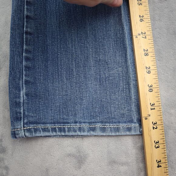 Soundgirl Pants Womens 3 Blue Straight Flat Front Button Zip Pockets Denim Jeans - Picture 5 of 16